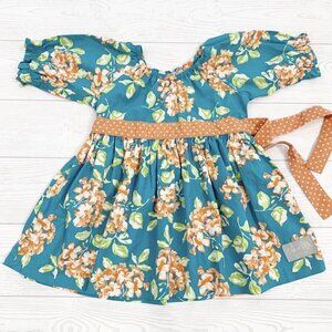 Eleanor Rose Teal Floral Tunic Blouse